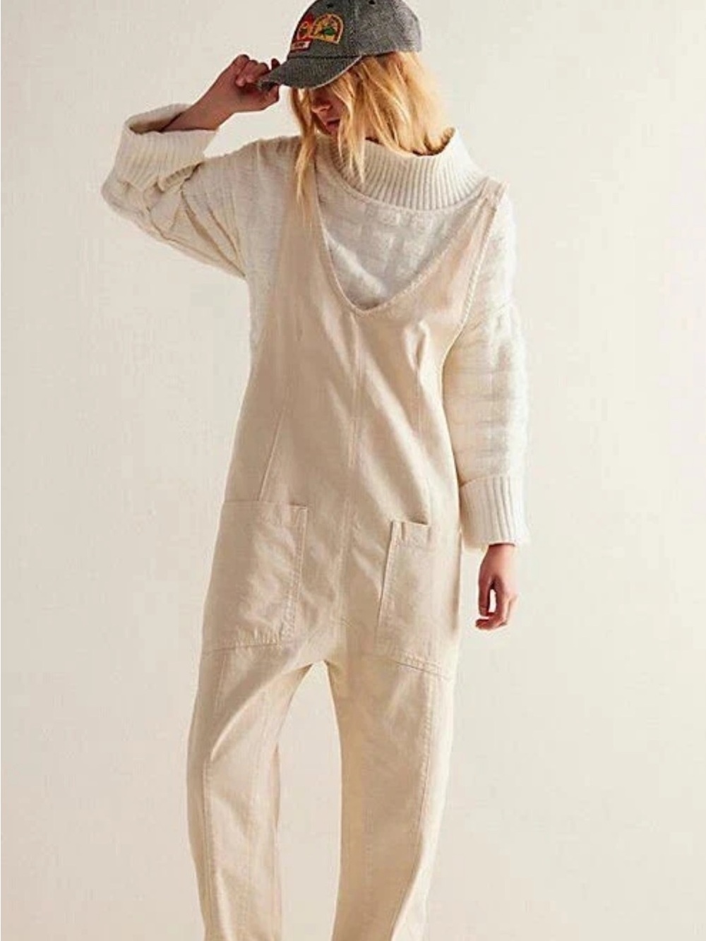 We The Free High Roller Jumpsuit in Ivory NWOT Small